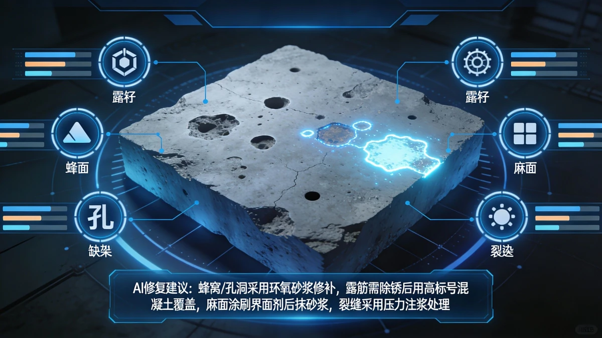 混凝土缺陷识别示例1