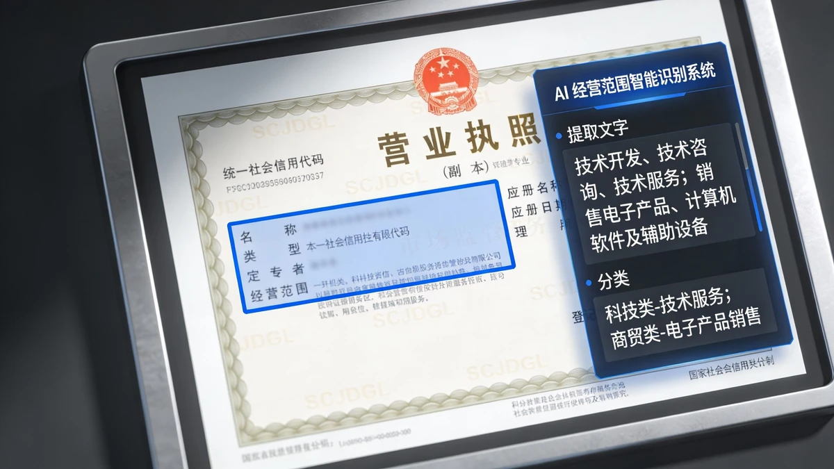 经营范围识别示例1