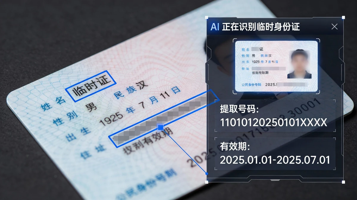 临时身份证识别示例